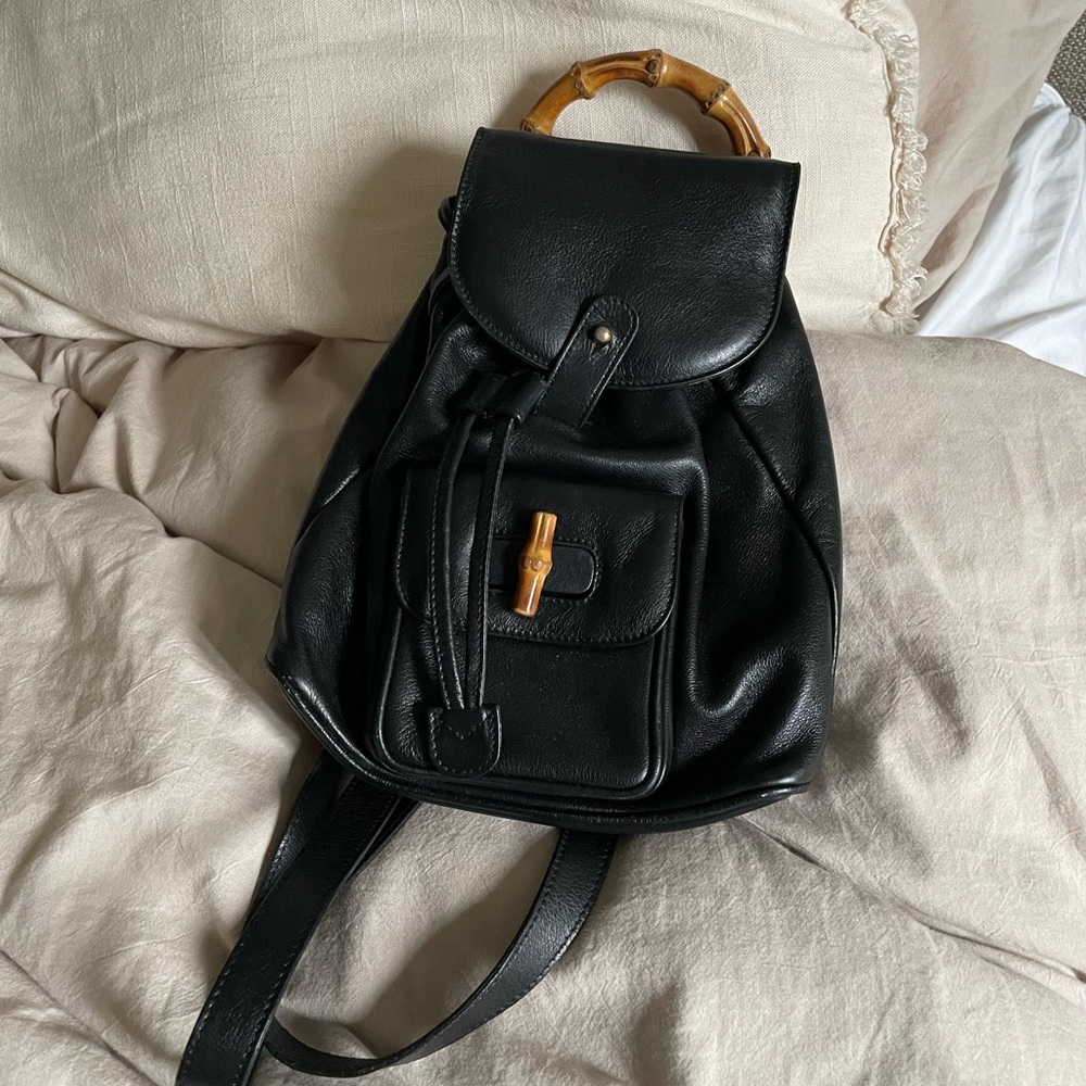 Vintage Gucci Bamboo Backpack Purse